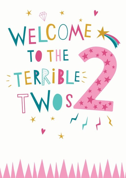 2 terrible twos Birthday Card 16086 created by Dotty Black