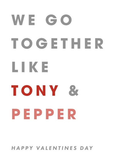 iron man tony Valentines Day Card 27802 created by Bookishly