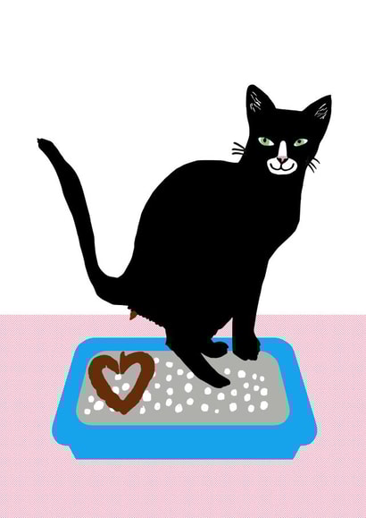 cat shit Valentines Day Card 4853 created by LIKKS Greeting Cards