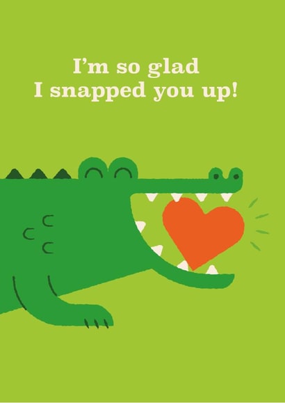 Cute crocodile valentines card created by Pookie Studio