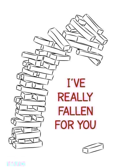 I've Really Fallen For You Jenga Anniversary Card created by Lazy Mice