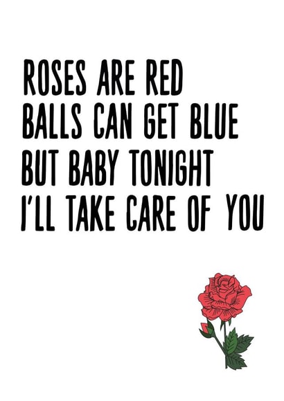 roses are red balls can get blue Valentines Day Card 36852 created by Phaedra Peer