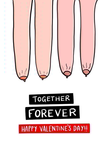 tits lesbian Valentines Day Card 26111 created by Ivorymint cards