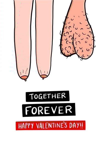 balls testicles Valentines Day Card 3467 created by Ivorymint cards