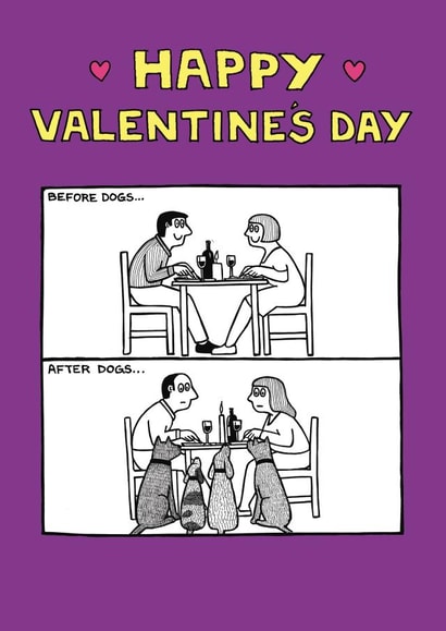 dogs adult Valentines Day Card 1927 created by Off The Leash Cartoons by Rupert Fawcett