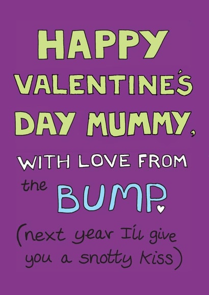 mummy bump Valentines Day Card 15147 created by Happy Octopus by Rupert Fawcett