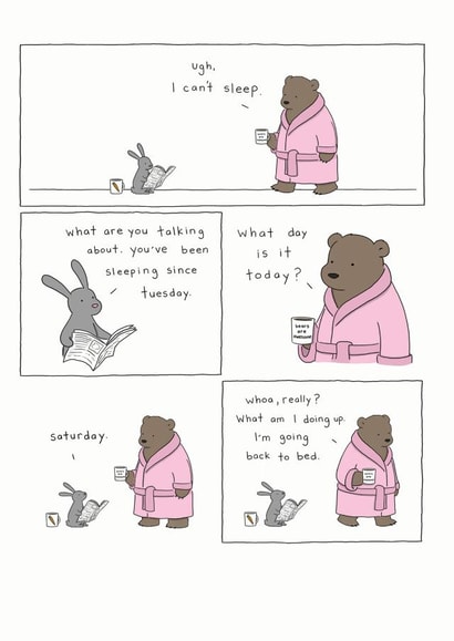 cant sleep ugh Love & Friendship Card 6672 created by Redback Cards