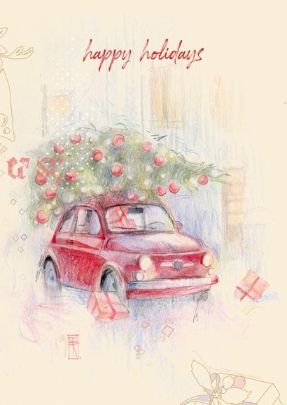 christmas car happy holiday Card 22790 created by Podessto