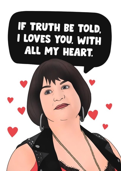Cute Nessa Valentines Day Card / Anniversary Card - Gavin and Stacey - I Loves You With All My Heart created by Hey Huns It's Nicole