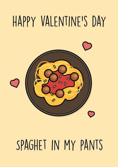 spaghetti pants Valentines Day Card 34032 created by Rishi
