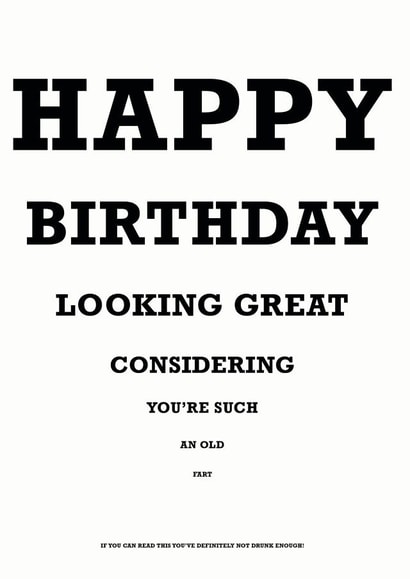 Eye Test Funny Birthday Card created by Gideon Caspi