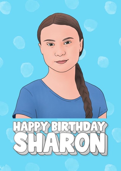 greta thunberg sharon Birthday Card 10088 created by Hey Huns It's Nicole
