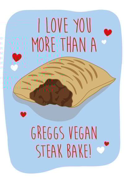 Greggs Vegan Valentines Day Card 40374 created by I Made A Card