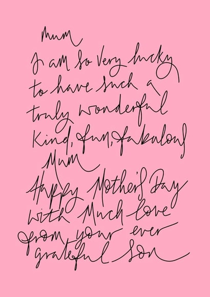 mum pink Mothers Day Card 7299 created by Naughty Nice