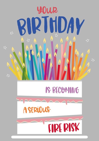 fire risk becoming Birthday Card 3891 | thortful