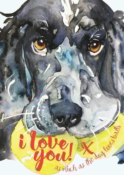 dog spaniel Valentines Day Card 1593 created by Jo Scott Art