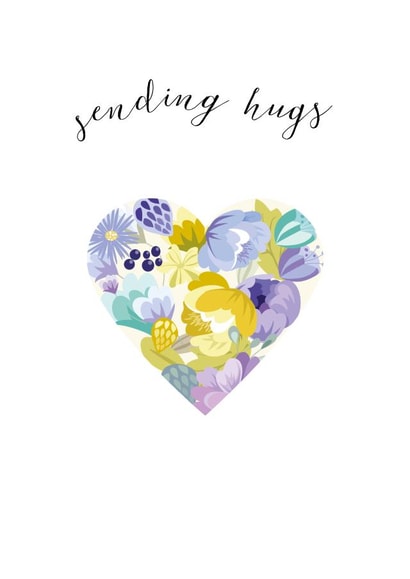 sending hugs adult Sympathy Card 2040 created by Pink Pig