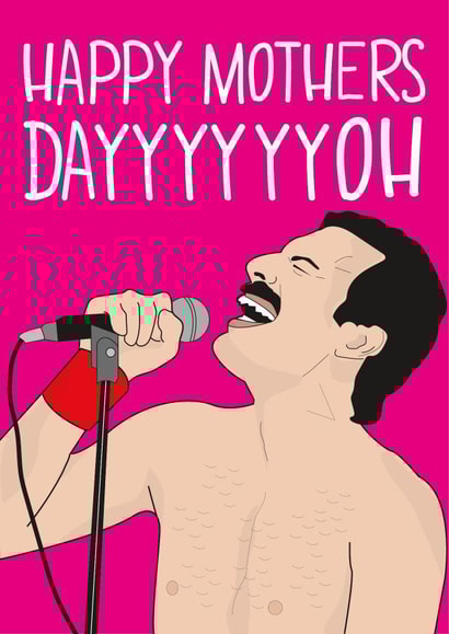 queen freddie mercury Mothers Day Card 12227 created by John Wood