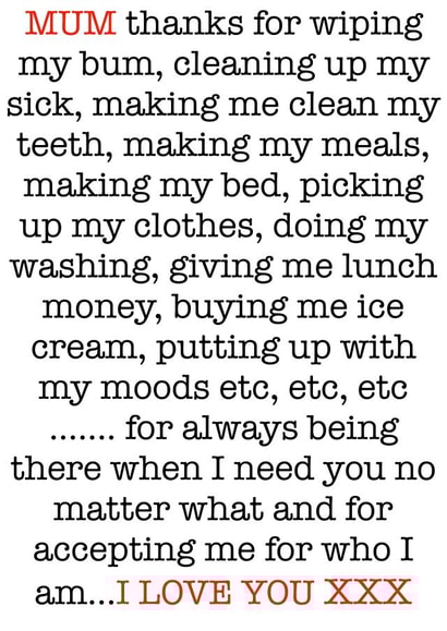 Mum Thanks for all you do card created by Adam Regester