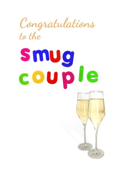 smug fridge magnets Wedding Card 16275 created by Smile Maker Cards