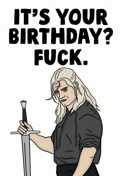 the witcher henry cavill Birthday Card 13288 created by Studio Doodles
