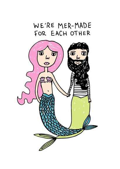 mermaid merman Valentines Day Card 37730 created by Ciara Long