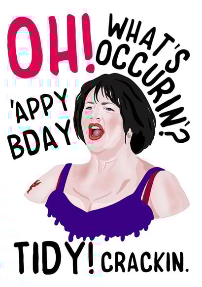 Funny Birthday Card - Gavin And Stacey - Nessa - Oh What's Occurin? created by Bubble&Cheek