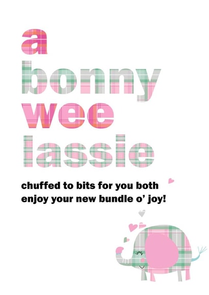 scottish scotland New Baby Card 2041 created by Pink Pig