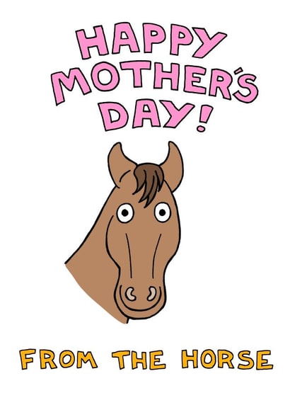 Horse Mothers Day Card created by Off The Leash Cartoons by Rupert Fawcett