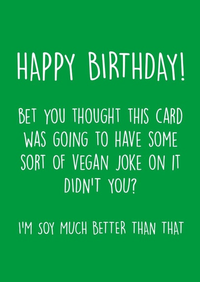 vegan soy Birthday Card 9114 created by Pack a Punch Designs