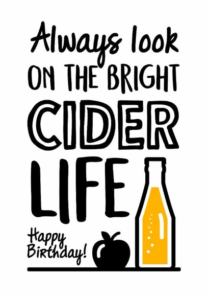 Funny Birthday Card - Cider - Pun created by Amanda Moffat