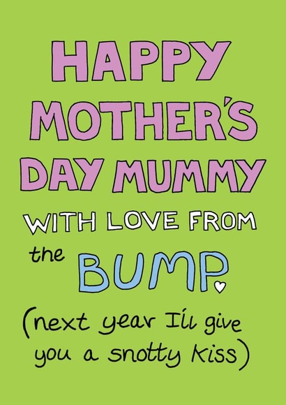 Cute Mother's Day card for an expectant mum created by Happy Octopus by Rupert Fawcett