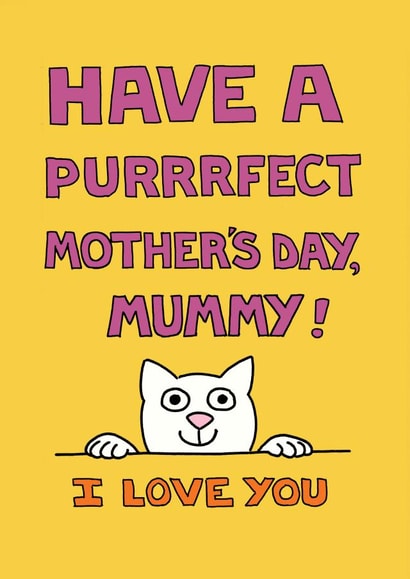 purrfect cat Mothers Day Card 1820 created by On The Prowl Cat Cartoons