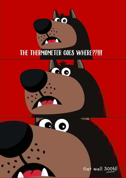 thermometer goes where Get Well Card 12492 created by Cloud 9 Design