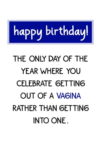 vagina only Birthday Card 13718 created by Winnie's Design