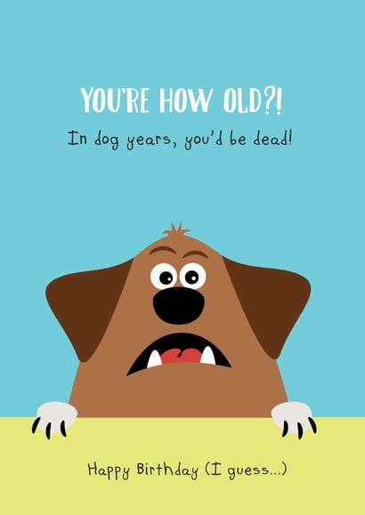 how old dog years Birthday Card 12495 created by Cloud 9 Design