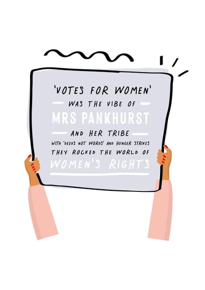 suffragettes feminism Just because Card 8700 created by Joanna Miller