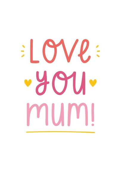 Love you mum card created by Joanne Hawker