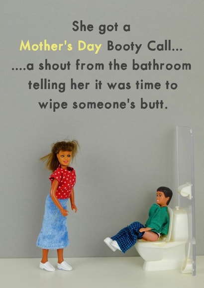 Funny Mothers Day Card - Bootycall Bathroom - From The Kids created by Bold & Bright Cards
