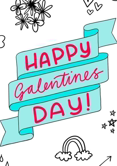 Illustrated galentines card created by Sophie Killingley