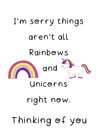 Rainbows Unicorns Thinking of you Card 15848 created by Helen Bicknell