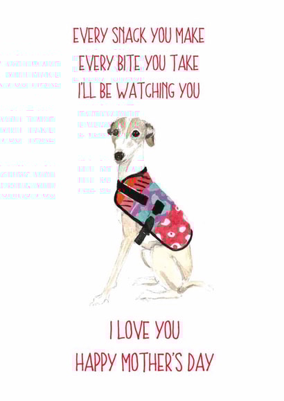 whippet love Mothers Day Card 14161 created by Sarah Maddox