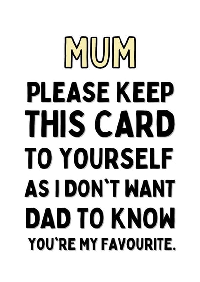Mum, Favourite Card created by Original Fox Cards