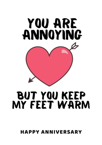 annoying feet Anniversary Card 16425 created by Michelle F.