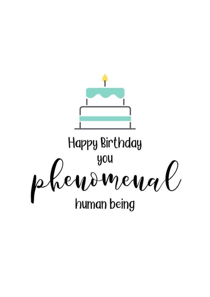 phenomenal human being Birthday Card 31924 created by Rachey Jay Crafts