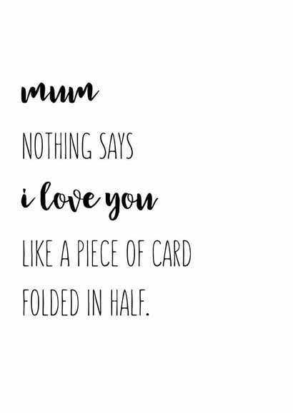 A piece of card to say I love you Mum card created by The Monochrome Bow