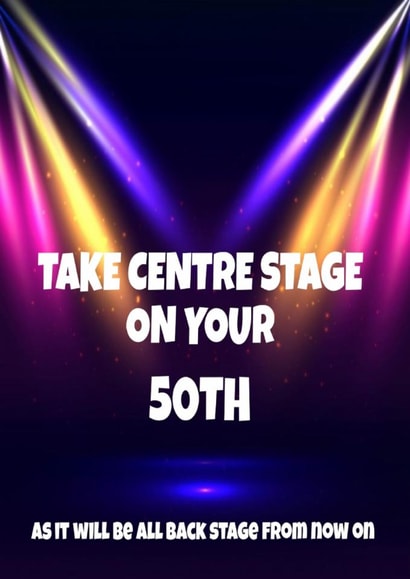 50th birthday card male female created by RASAR