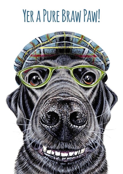 Pure Braw Paw Father's Day Card - Scottish - Fun and Cute created by sarahcoxartwork