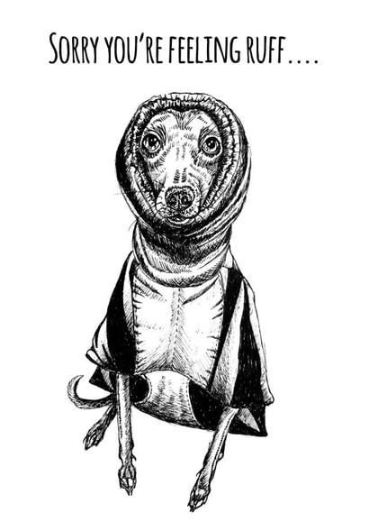 Get Well Soon Whippet Card created by sarahcoxartwork