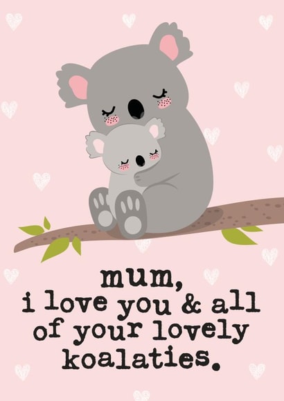 koala australia Mothers Day Card 28326 created by Mrs Best Paper Co.